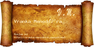Vranka Menodóra névjegykártya